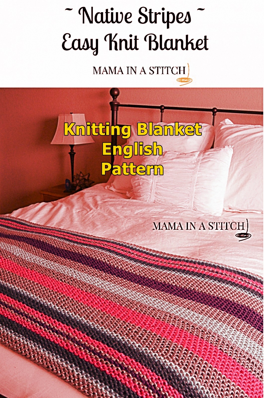 Easy Native Stripes Knit Blanket / Throw