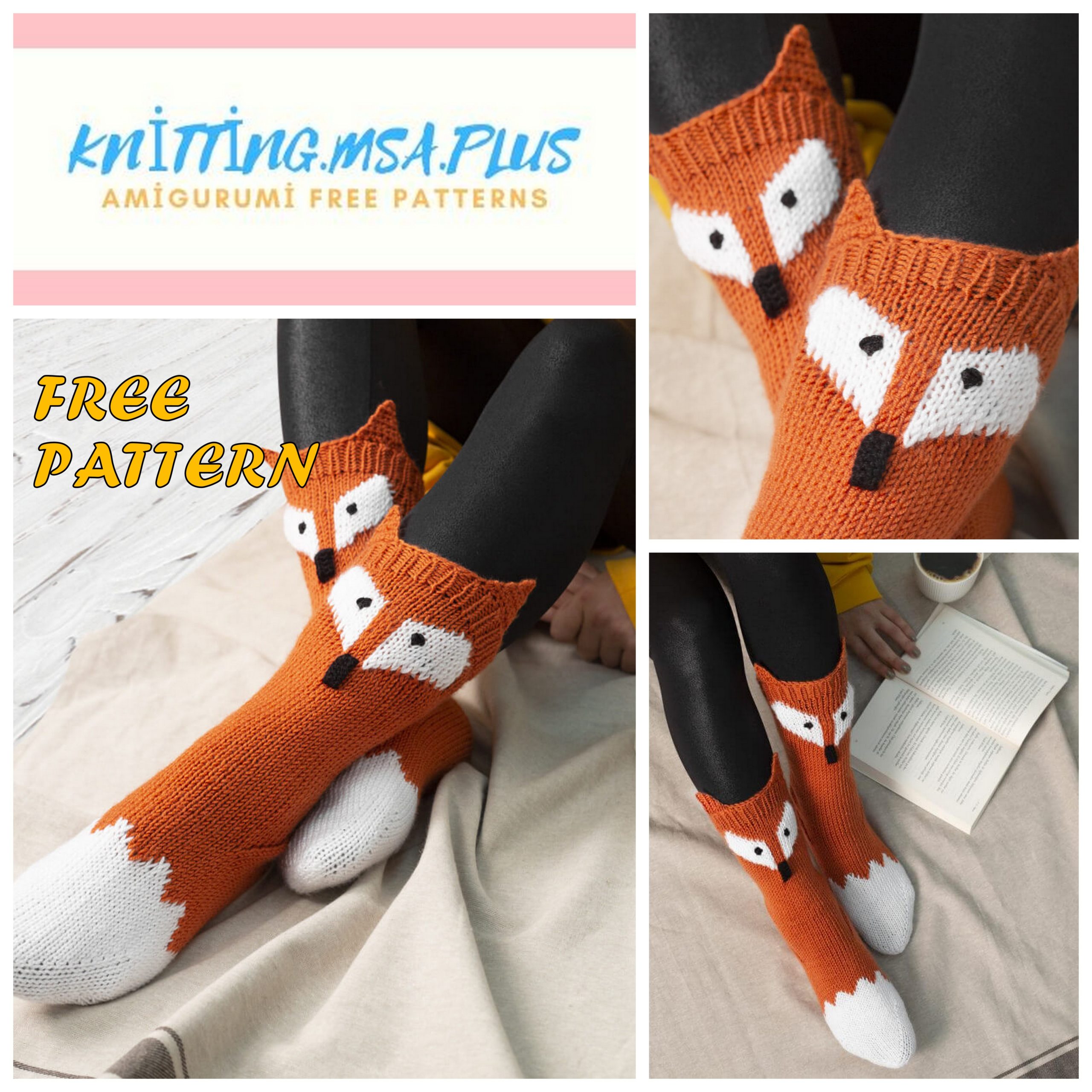 Fox Socks Pattern Free Knitting Tutorial