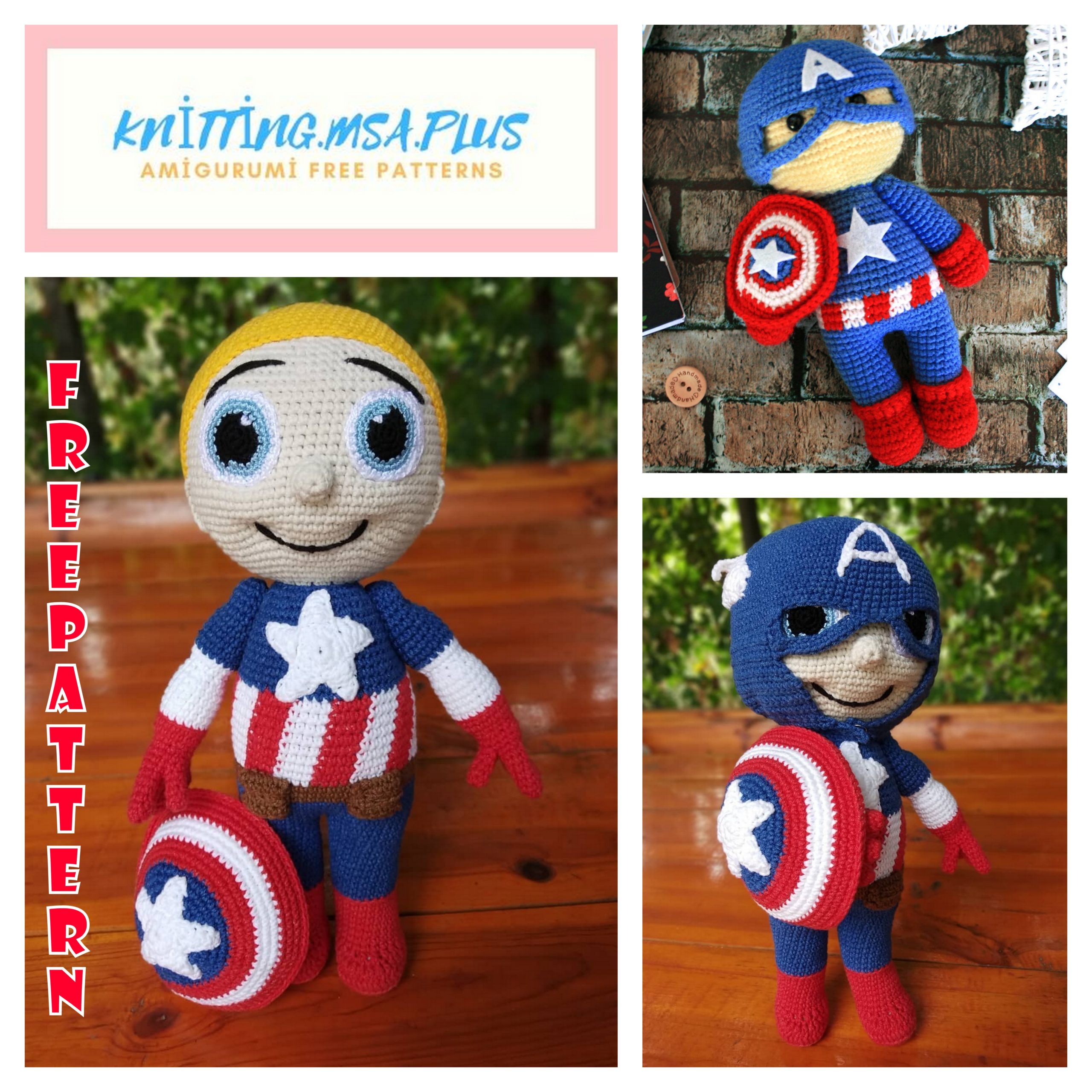 Amigurumi Captain America Free Crochet Pattern Amigurumi