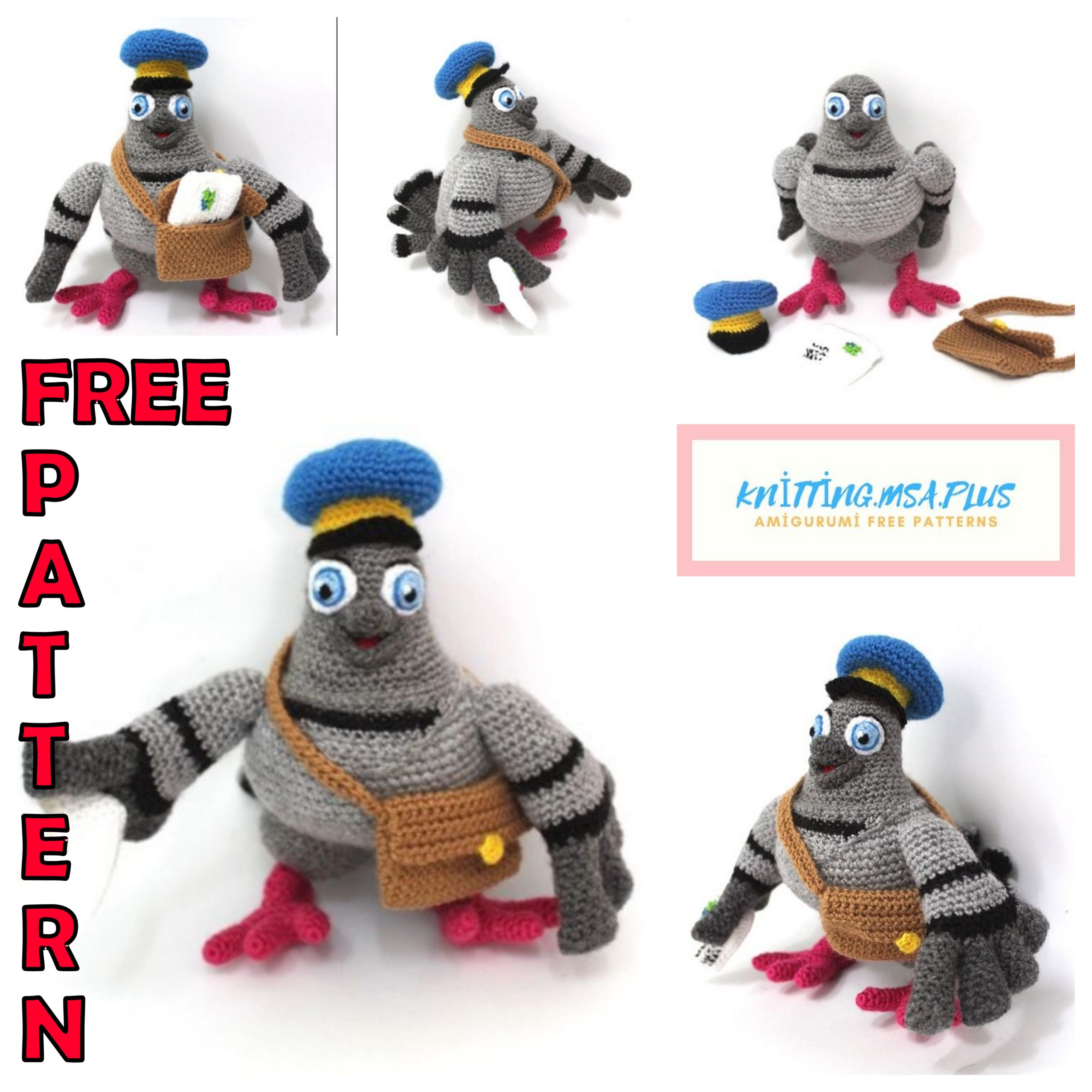 Amigurumi Post Pigeon Free Crochet Pattern